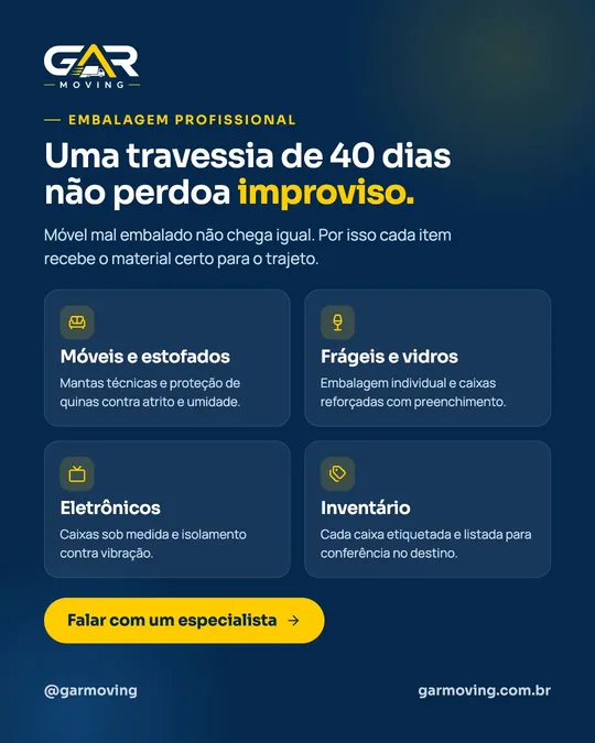 Post de GAR Moving: Embalagem profissional